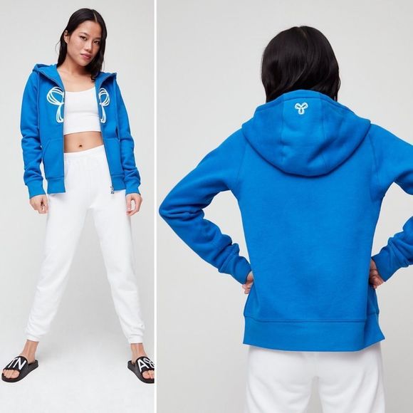 Aritzia Tops - Aritzia TNA Pacific  Zip Up Hoodie Blue